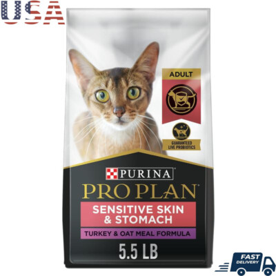 Sensitive Skin Stomach Cat Food Turkey Oatmeal Probiotics Digestive Health 5.5lb
