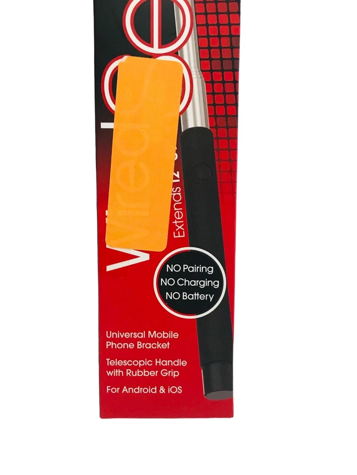 Universal Tzumi  Mobile Expandable Wired Selfie Stick For Android & iOS Black - Image 3 of 4