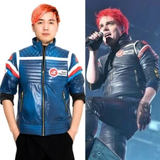 Hot My Chemical Romance Party Poison Jacket Costume Cosplay Blue Version S-2XL