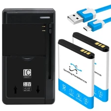 Long Lifespan 2x 1700mAh Li_ion Battery Charger Cable f ZTE Blade A110 A112 A410