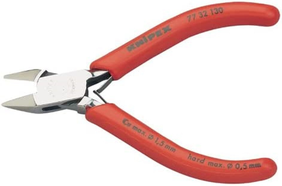 Knipex 77 32 130 Electronics Side Cutters Pointed Head Small Bevel 130mm 27728