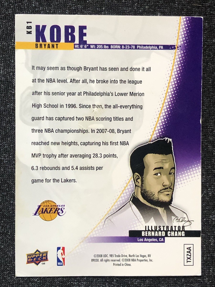 2008 Upper Deck Kobe Bryant card illustration by Bernard Chang | eBay