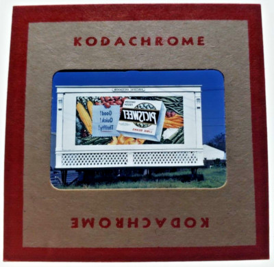 Kodachrome Red Border Slide | *1949* PICTSWEET LIMA BEANS Billboard Sign Ad