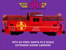 MTH 20-9105L SANTA FE O SCALE EXTENDED VISION CABOOSE NEW C9 EXCELLENT LIGHTED