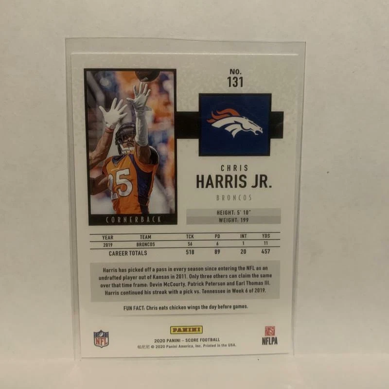 #131 Chris Harris Jr. Denver Broncos   2020 Score Football Card LP - Image 2 of 2