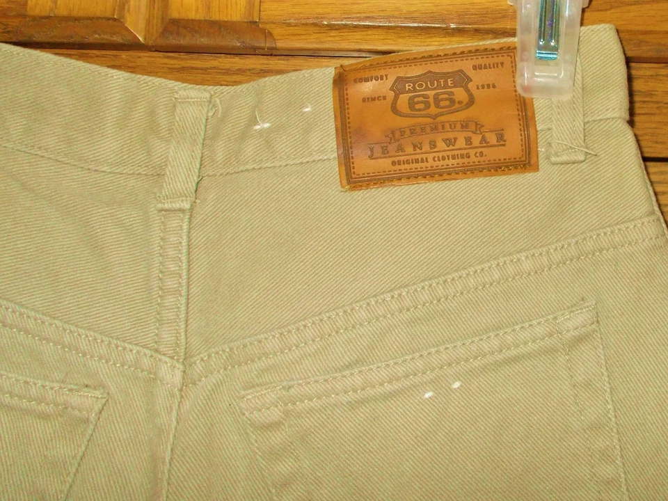 ROUTE 66 松弛版型女孩米色牛仔裤 16 码 — 第 3/4 张图片