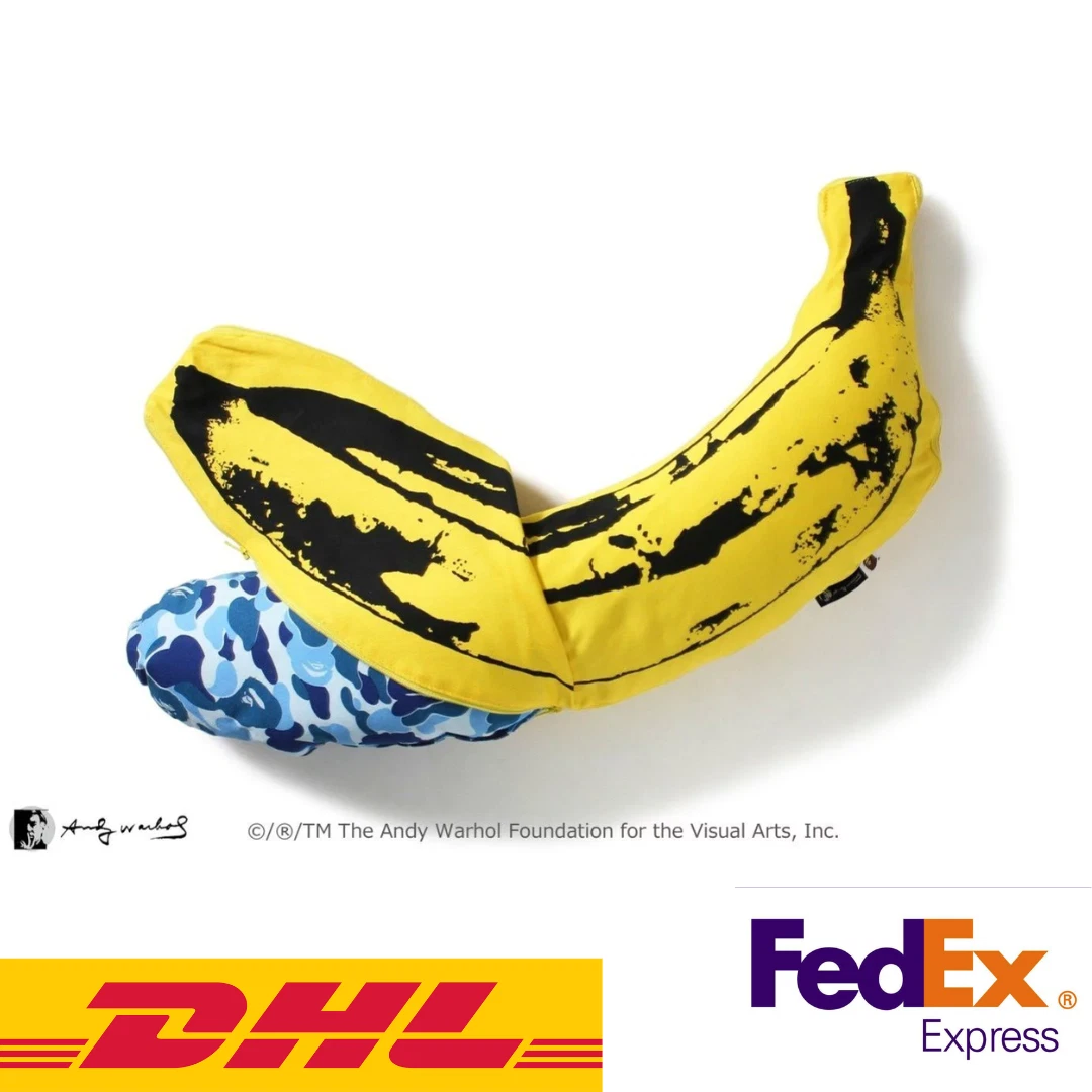 A BATHING APE × MEDICOM TOY × ANDY WARHOL ABC BANANA CUSHION CAMO 