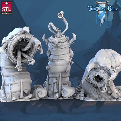 Allesfressender Wurm Miniatur Set Ikonische Monster Figur  für TTRPGs wie D&D 5e