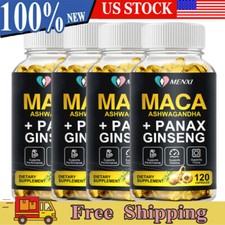 Maca Root Capsules 10000mg Black,Red,Yellow Maca Extract with Ashwagandha Pills