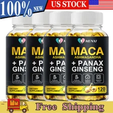 Maca Root Capsules 10000mg Black,Red,Yellow Maca Extract with Ashwagandha Pills