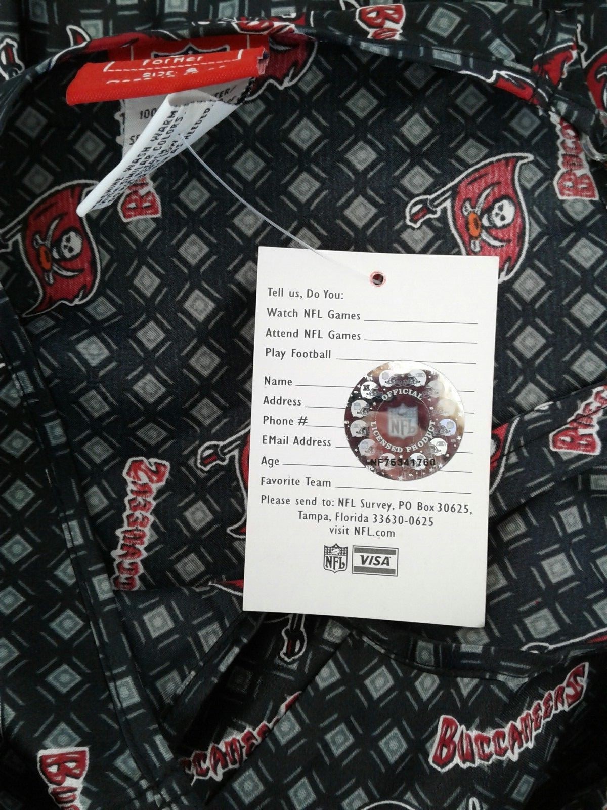 Tampa Bay Buccaneers NFL For Her Silky Sleepwear Nightie Camisole S or