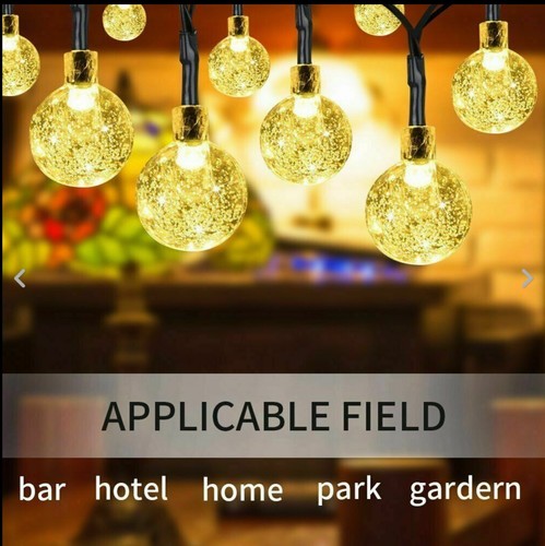 3x15ft 30 LED Solar String Ball Lights Outdoor Waterproof Christmas Garden Decor - Picture 9 of 15