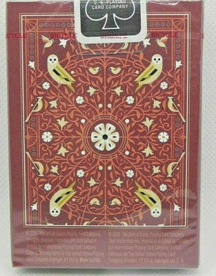Bicycle Playing Cards AVIARY ORANGE Deck Custom Owl Face & Suit
