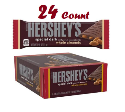 HERSHEY'S SPECIAL DARK Chocolate with Almonds Candy Bars, oz (24  Count)