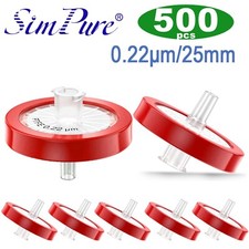 Simpure 500PCS PTFE Syringe Filters 25mm Diameter 0.22um Pore Size Hydrophobic