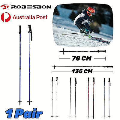 1Pair ROBESBON Ski Poles Telescopic Hiking Trekking Walking Pole Skiing Stick AU