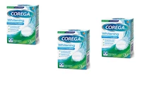 3 X Corega Whitening Cleansing 36 Effervescent Tablets each