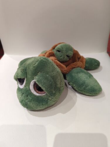 Suki 9" Rocky Turtle Lil Peepers green with baby on back - Afbeelding 1 van 4
