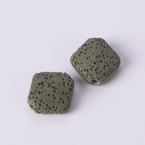 10pcs Natural Volcano Lava Stone 14mm Rhombus Shape Loose Crafts Beads DIY Lot - Picture 15 of 18
