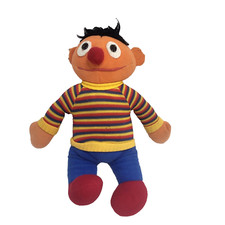 Vintage 1985 Playskool Sesame Street ERNIE 11 Plush Doll - 72900 Nice Condition
