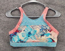 Athleta Girl Bikini Top XL 14 Blue Floral