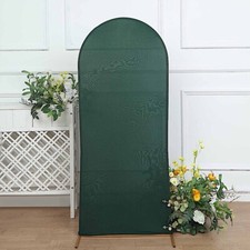5 ft HUNTER GREEN Matte Fitted Spandex Round Top Arch Backdrop STAND COVER Party
