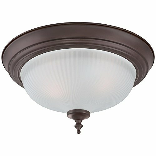 Westinghouse Lighting 63048 Plafoniera Da Soffitto 33 Cm - Bronzo Ambrato E Vetro Smerigliato, Per Interni