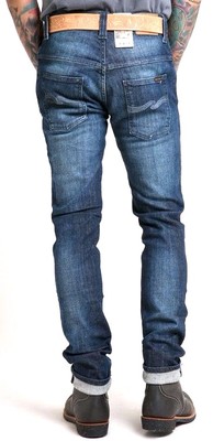 AUTHENTIC NUDIE JEANS DENIM CO THIN FINN ORGANIC BLUE VISION DARK