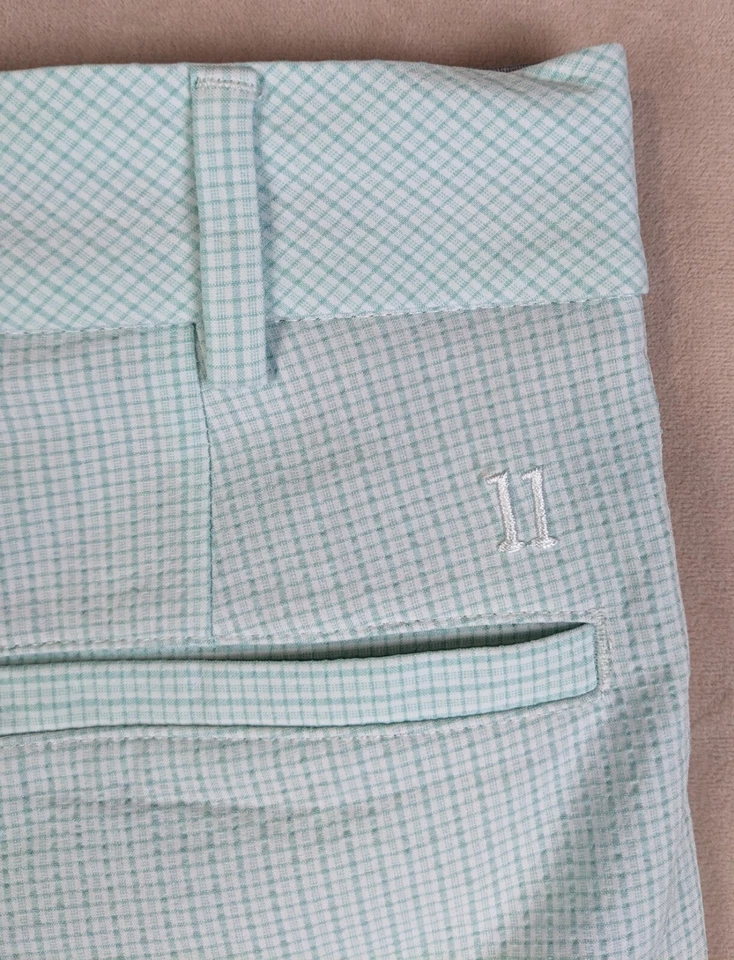 Pantalones Cortos Walter Hagen 30x10 Para Hombres Seersucker Verde Claro Nuevos con Etiquetas $75 Golf Informales Foto 4 de 4