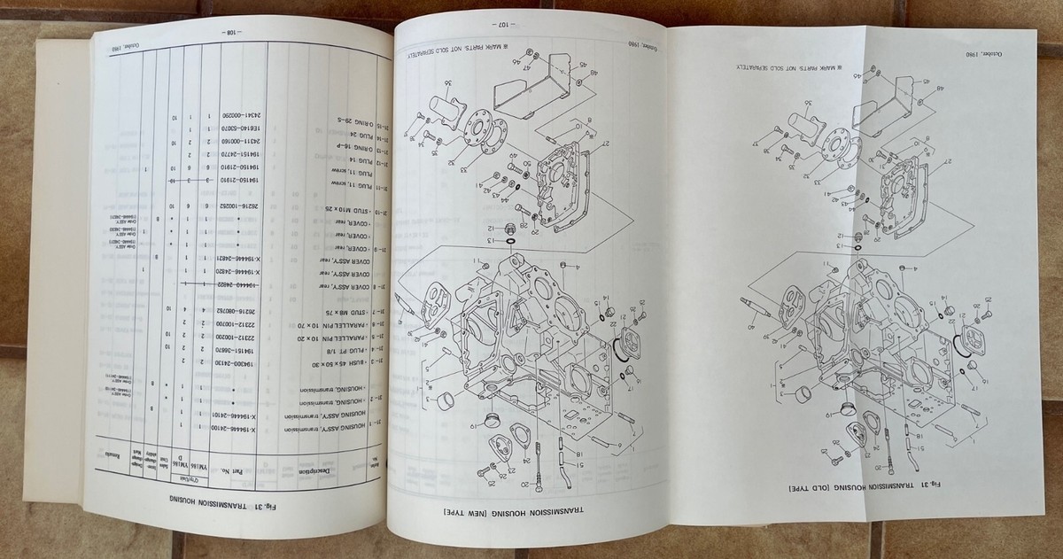Yanmar YM186 and YM186D Diesel Tractor Parts List Manual
