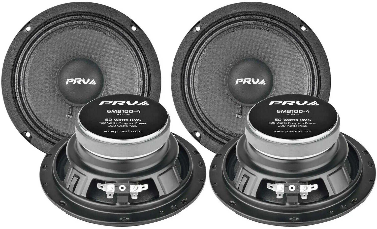 Автомобильный аудиодинамик PRV AUDIO 6MB100-4 с 65 средними басами 100 Вт 4 Ом 2 пары 12590₽