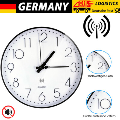 Funkuhr 30cm Wanduhr Ohne Tickgeräusche Modern Funkwanduhr Lautlos