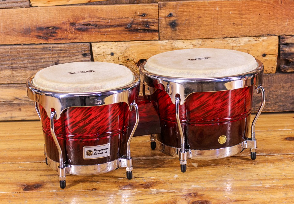 LP Performer Series Bongos With Chrome Hardware Red Fade eBay