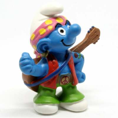 Ancienne Figurine Schtroumpf Fluocaril Par Schleich - Pub Vintage Année 80 - Bon état