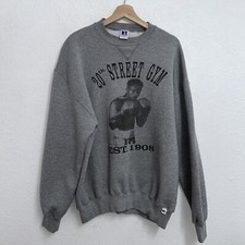Vintage Russell Athletic 20th Street Boxing Gym Gray Sweatshirt USA Made Size XL