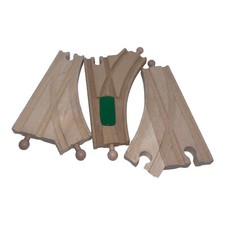 3 pieces Curved Switching Track Wooden Train Thomas Brio Replacement Add-On