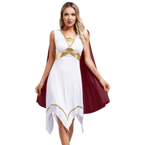 Damen Griechische Göttin Kostüm Antike Römische Cosplay Outfit Toga Kleider - Bild 68 von 113