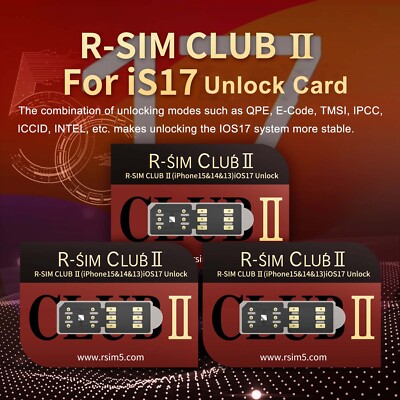 R-SIM CLUB   R-SIMClUB2 Nano Unlock Card For iPhone12/PROMAX/X/XS/13/14/15 iOS17