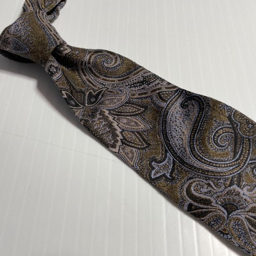 Cravatta ROBERT TALBOTT BOC *corta* scura silenziosa elegante ornamentale in seta cucita a mano USA - Foto 13 di 13