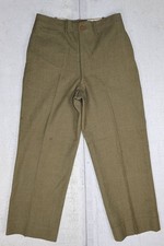 Vintage Military WW2 Trousers Wool Green Pants 33x31