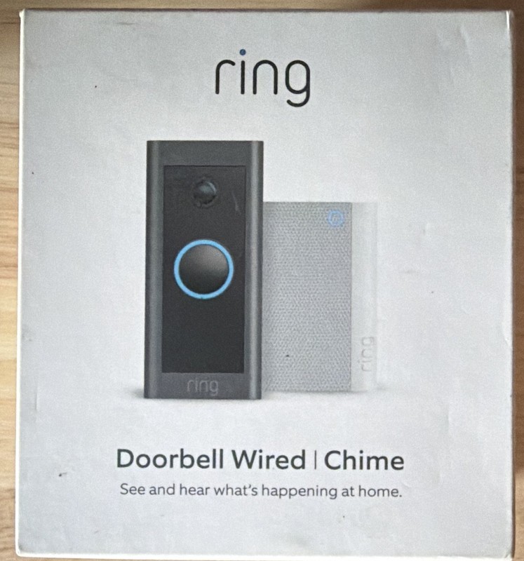 Ring Doorbell Wired + Chime 1080p Wi-Fi Alexa Video Doorbell Black