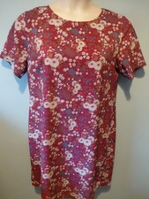Ness of Scotland burgandy polyester  uk 14 floral butterfly dress