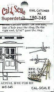 Cal Scale 345 HO Scale Mail Catcher Arm (Brass Casting) -- For RPO Cars pkg(2) - Picture 1 of 1