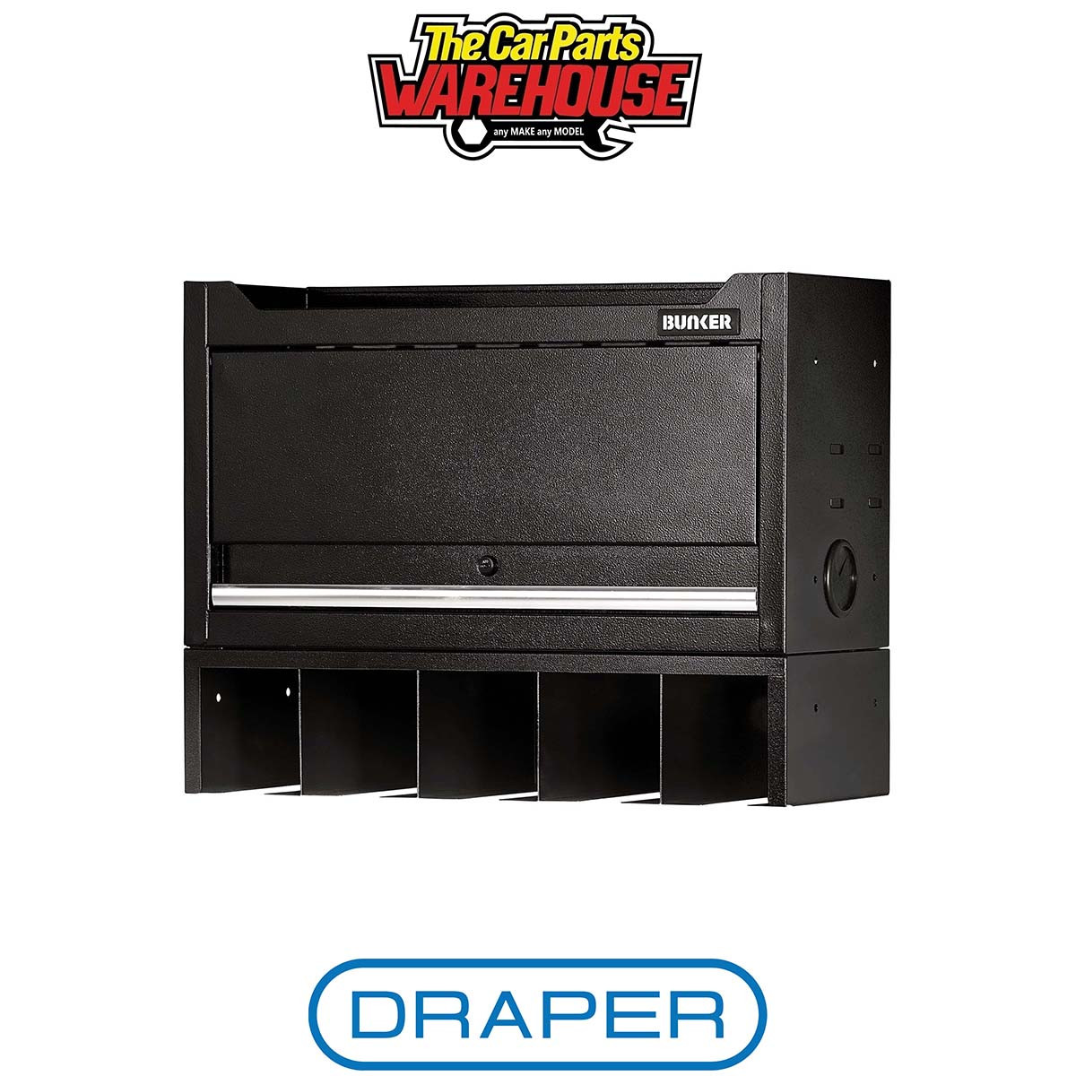 BUNKER Power Tool Wall Storage Rack Black Steel 680mm - Image 3