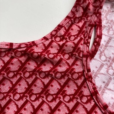 Christian Dior J'ADORE Logo Tank Top Sleeveless Red Trotter Size