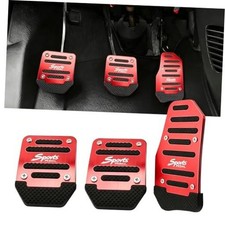 Car Non-slip Pedal Pads Set, Alloy Scratch-resistant Manual 3 PCS Red