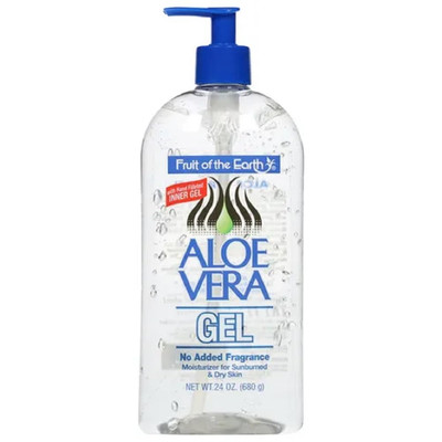 Aloe Vera 100% Gel Fruit Of The Earth PURE No Color Added Crystal Clear 12 OZ