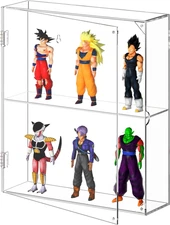 Acrylic Display Case, Clear Display Case for Funko Pop Figures, 2 Layer Wall Mou