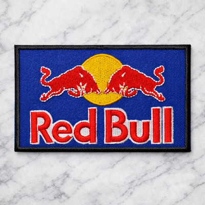 RED BULL ENERGY RACING EMBROIDERED IRON ON PATCH 4''X2'' FREE SHIPPING AND TRACKIN