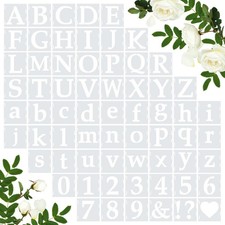 65 Pcs 4 Inch Plastic Painting Stencils Reusable Letters Numbers and Symbols ...